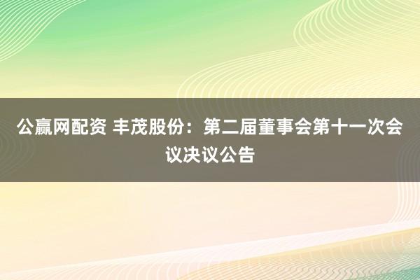 公赢网配资 丰茂股份：第二届董事会第十一次会议决议公告